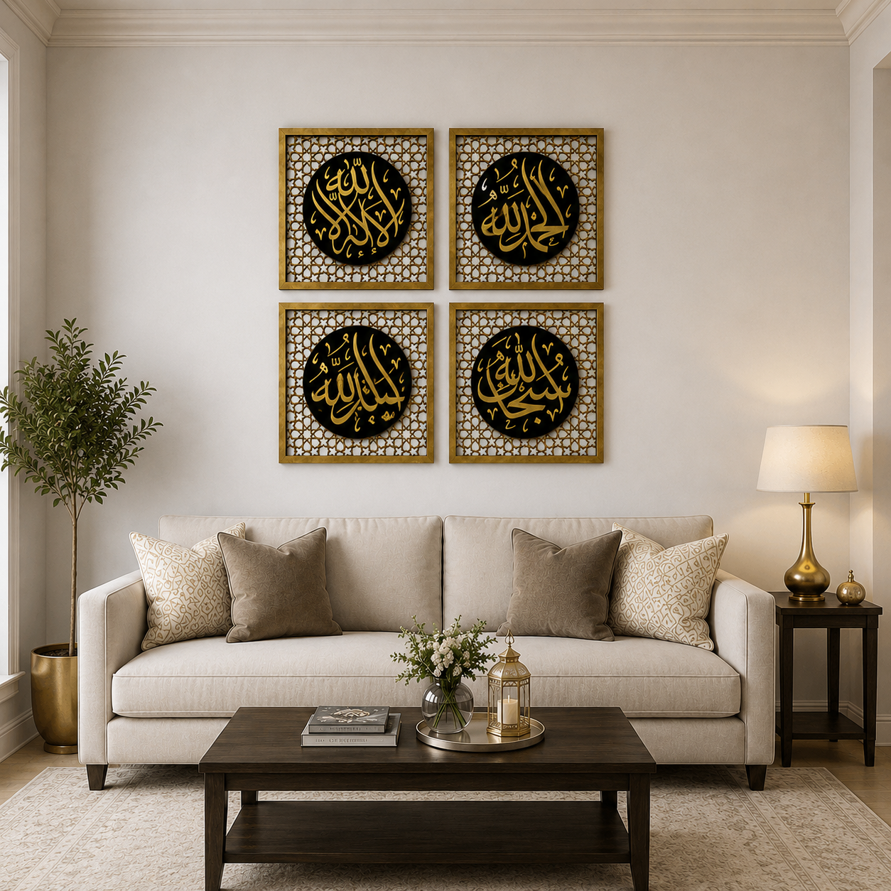 The Excellence of the Four Statements, Dhikr Set - Acrylic  Islamic Wall Art